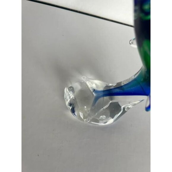 1970s Mouth-Blown Murano Style Dolphin Glass Paperweight - Picture 7 of 9